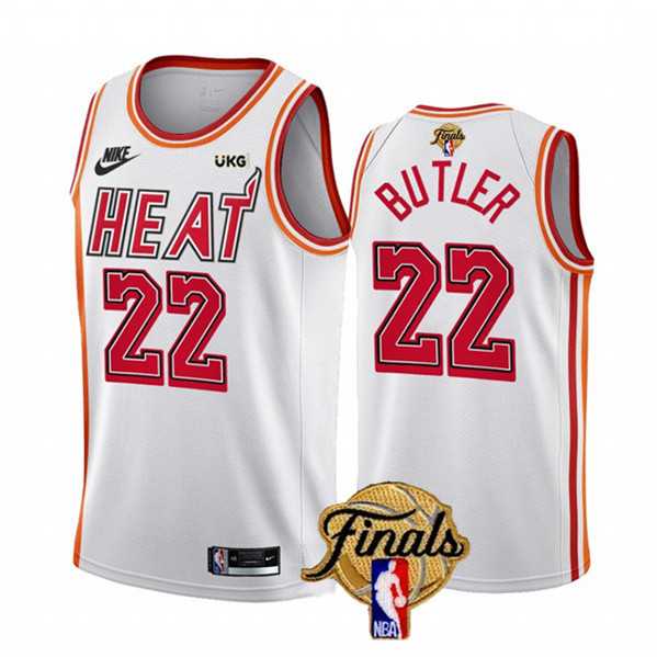 Mens Miami Heat #22 Jimmy Butler White 2023 Finals Classic Edition Stitched Basketball Jersey Dzhi